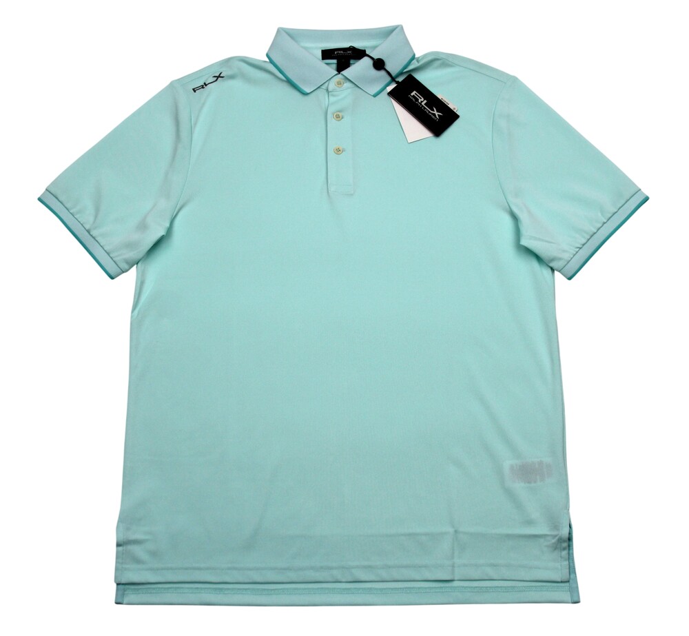 RLX Ralph Lauren Polo Shirt Mens M Aqua Blue Golf Concept 1 Stretch Knit Jersey